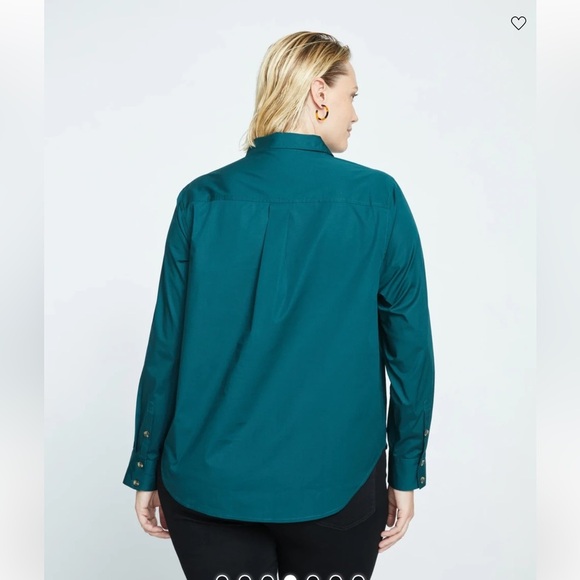 Universal Standard Elbe Popover Stretch Poplin Shirt Classic Fit- S - Picture 4 of 10